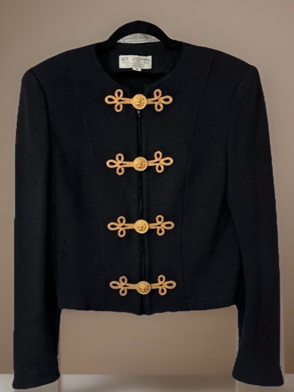 St. John Evening By Marie Gray  Vintage Knit Jacket |Black ~8